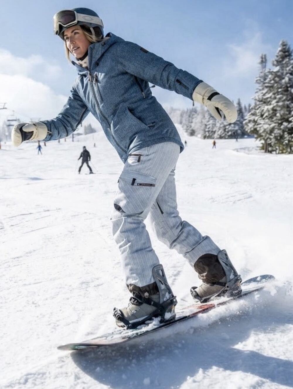 CAPP3L by Ride Snowboards Grey Herringbone Technical Snow Pants Men S /Women M